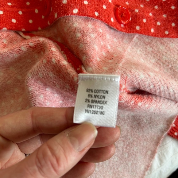 Reddish Orange Merona Polka Dotted Cardigan Size XS - Picture 7 of 7